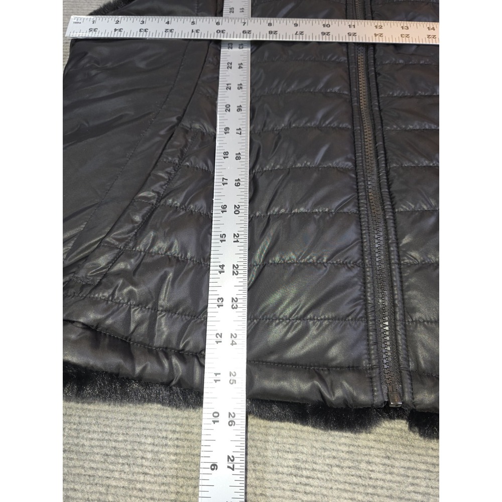 Nicole Miller Womens Reversible Faux Fur Quilted Vest Sleeveless Jacket Sz XL - Picture 7 of 12